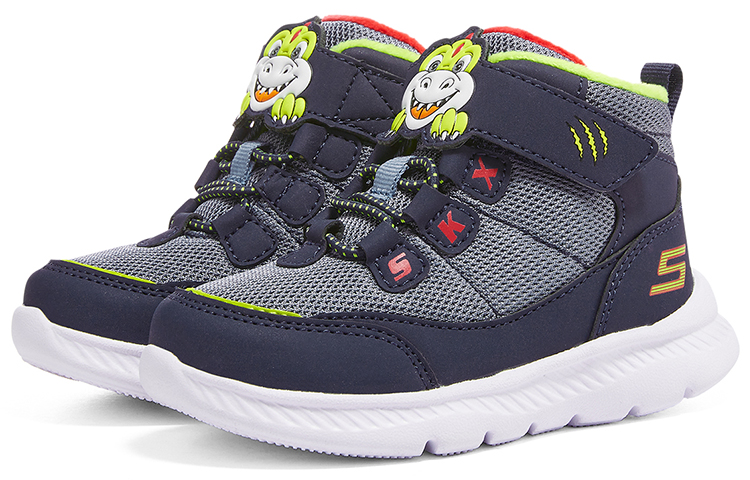 Shop (Youth) Skechers Microspec Zovox Blended Velcro Shoes 'Navy Grey' 407307N-NVLM