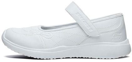(Youth) Skechers Microstrides 'White Mary Jane' 85715L-WHT (Youth) Skechers Microstrides 'White Mary Jane' 85715L-WHT