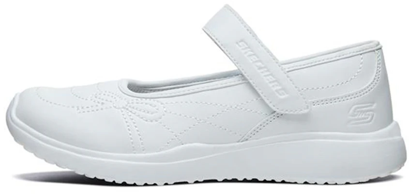 (Youth) Skechers Microstrides 'White Mary Jane' 85715L-WHT Buy (Youth) Skechers Microstrides 'White Mary Jane' 85715L-WHT