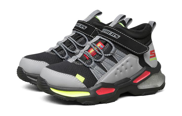 Lookbook (Youth) Skechers Mid-Top Sneaker 'Grey Black' 403670L-GYBK