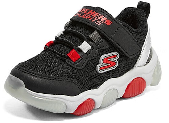 (Youth) Skechers Mighty Glow Sneaker 'Black Red' 402040N-BKRD Order (Youth) Skechers Mighty Glow Sneaker 'Black Red' 402040N-BKRD