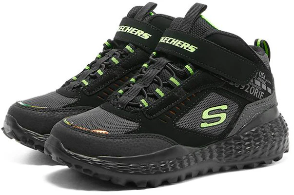 大童 Skechers Monster 高筒 兒童跑步鞋 黑綠 Lookbook 大童 Skechers Monster 高筒 兒童跑步鞋 黑綠