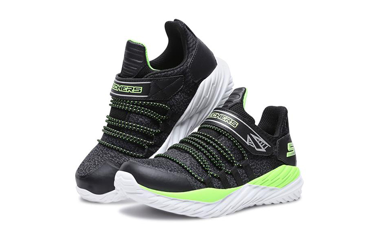 Lookbook (JR) Skechers Nitro Sprint ''Zwart Groen'' 97766L-BKLM