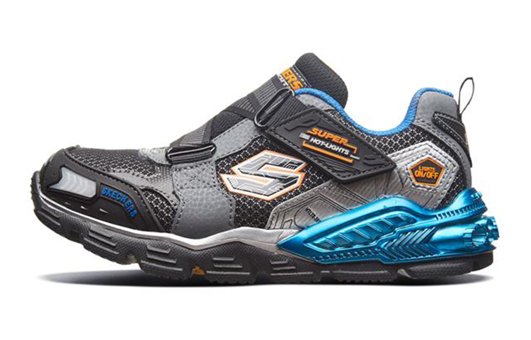 (Youth) Skechers Orbiters 'Black Blue Light-Up' 90590L-BKRY