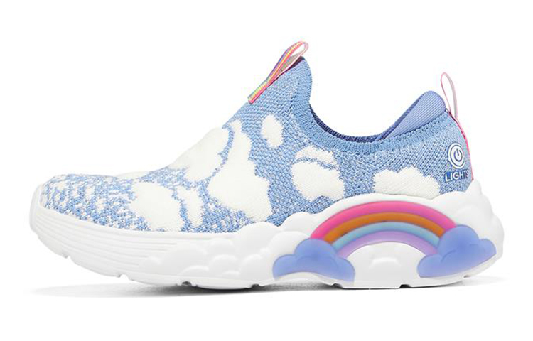 (Youth) Skechers Rainbow Racer 'Blue Light-Up Slip-On' 302318L-BLU