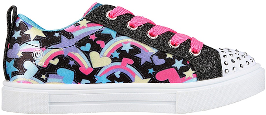 大童 Skechers Rainbow Shines 休閒 低幫 兒童板鞋 黑粉 Order 大童 Skechers Rainbow Shines 休閒 低幫 兒童板鞋 黑粉