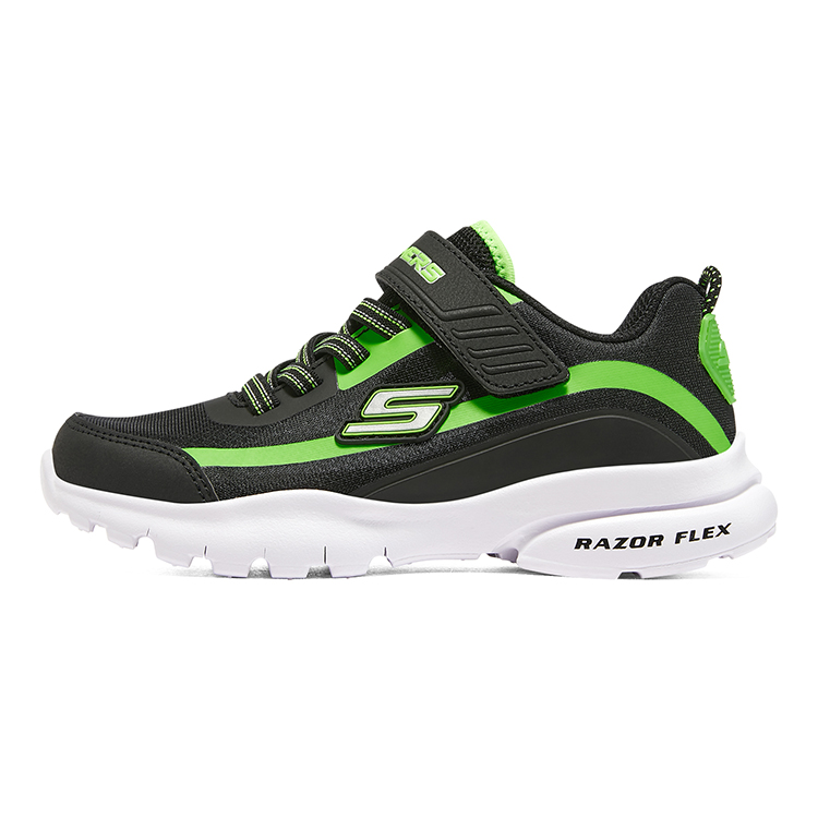 (Youth) Skechers Razor Flex 'Black Green' 403778L-BKLM