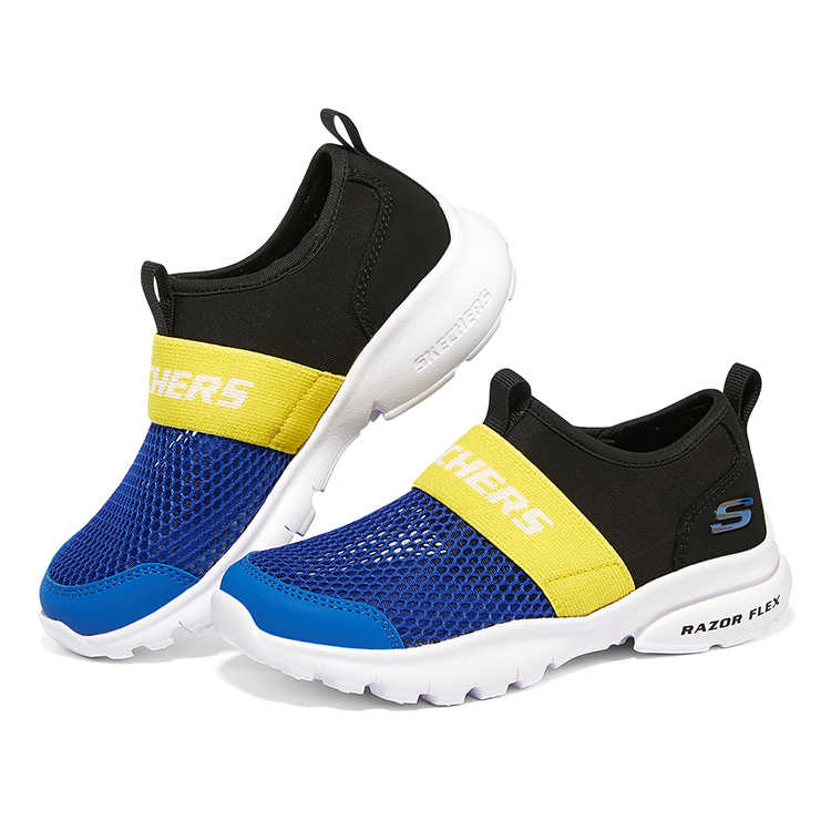Lookbook 大童 Skechers Razor Flex 運動休閒輕鬆穿 藍黑色