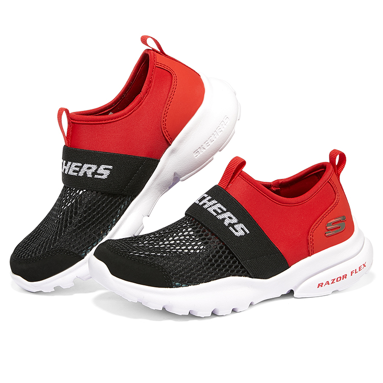 Lookbook (Youth) Skechers Razor Flex Slip-On 'Red Black' 403776L-RDBK