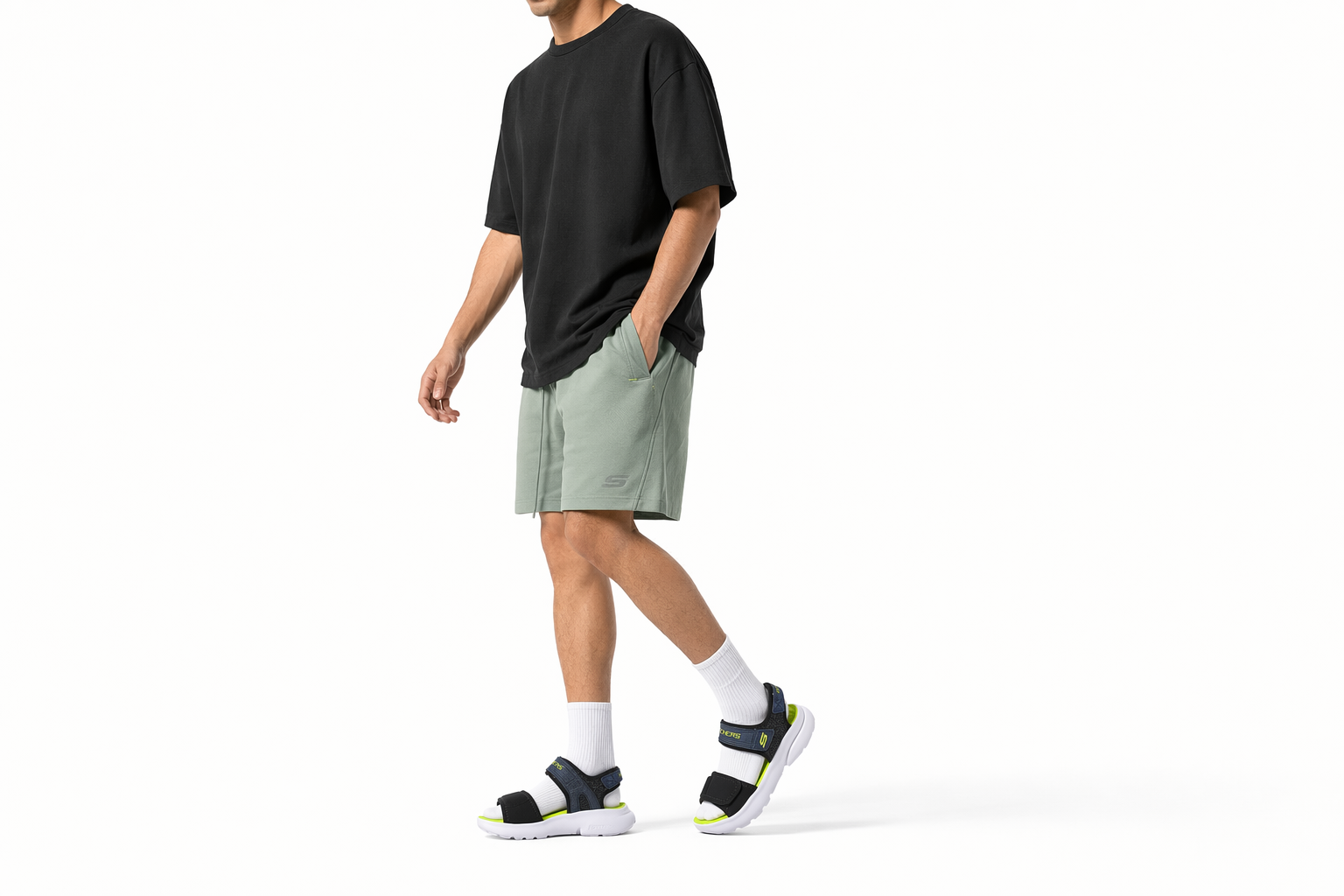 Order 大童 Skechers Razor Splash 防踢防滑兒童涼鞋 綠黑