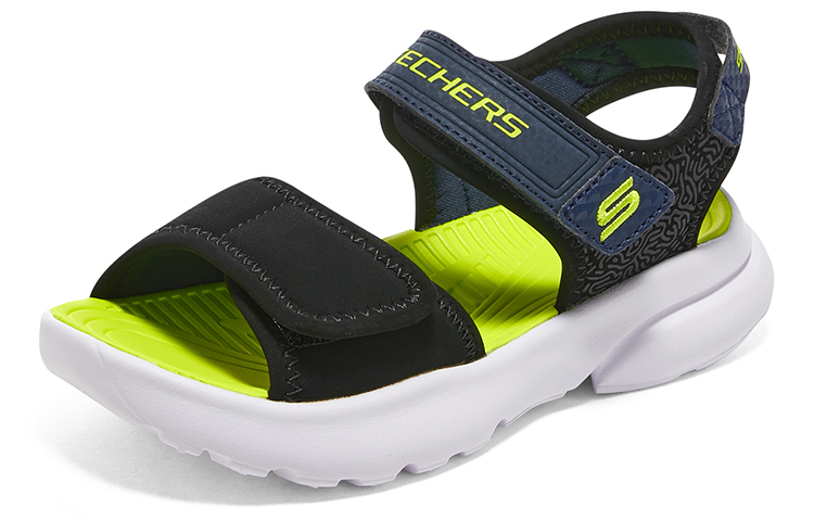 Shop 大童 Skechers Razor Splash 防踢防滑兒童涼鞋 綠黑