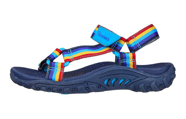 (Youth) Skechers Reggae-Rainbow Trail 'Blue Multicolor' 302973L-NVMT