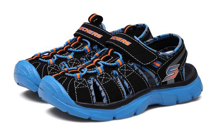Lookbook (Youth) Skechers Relix 'Black Blue' 92189L-BKBL