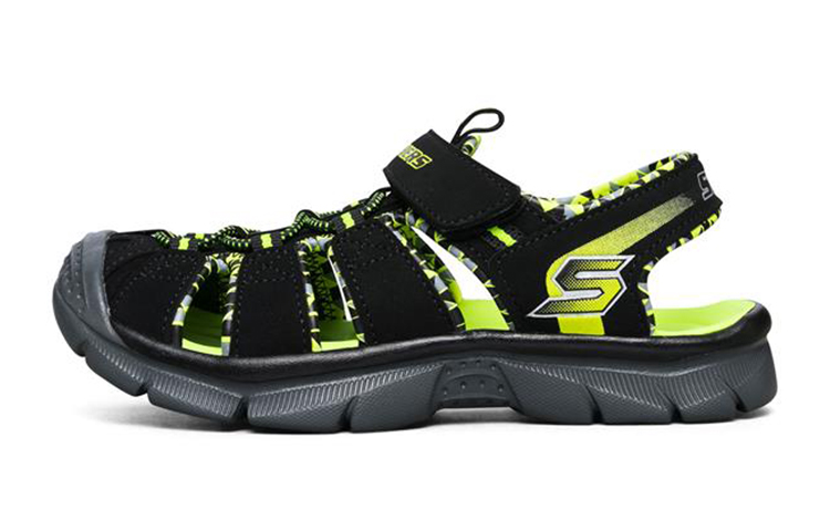 (Youth) Skechers Relix Sandal 'Black Green' 92189L-BKLM