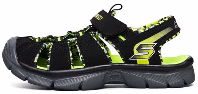 youth-skechers-relix-sandal-black-green-92189-l-bklm