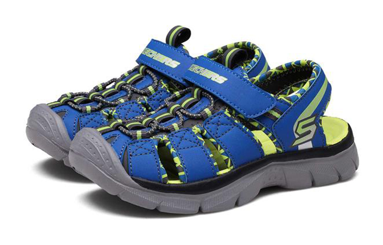 Lookbook (Youth) Skechers Relix Sandal 'Blue Green' 92189L-BLLM