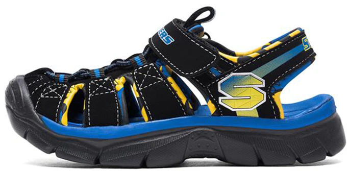 youth-skechers-relix-sandal-blue-yellow-velcro-92187-l-bkry