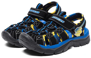 Lookbook 大童 Skechers Relix 魔術貼運動涼鞋 藍黃