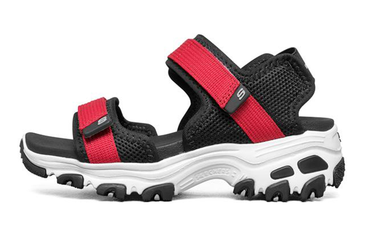 (Youth) Skechers Retro Sandal Velcro 'Black Red' 660072L-BKRD