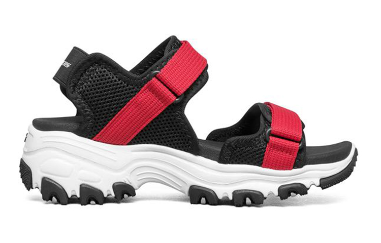 Order (Youth) Skechers Retro Sandal Velcro 'Black Red' 660072L-BKRD