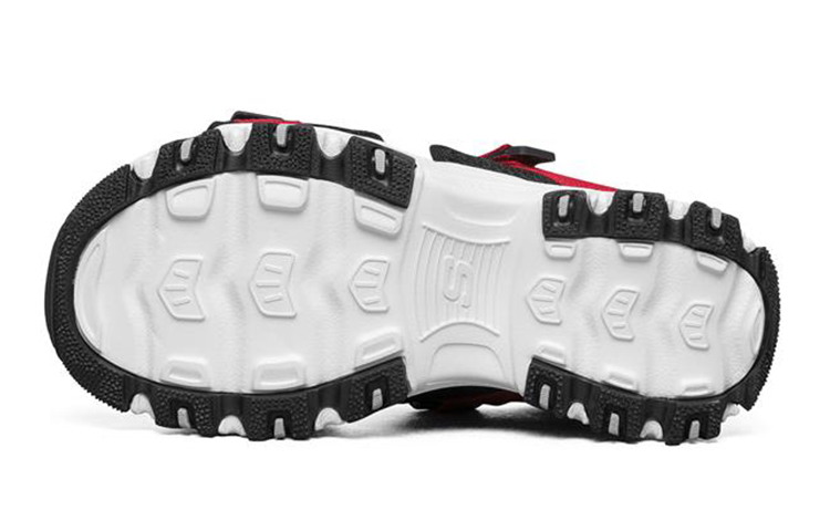 Shop (Youth) Skechers Retro Sandal Velcro 'Black Red' 660072L-BKRD