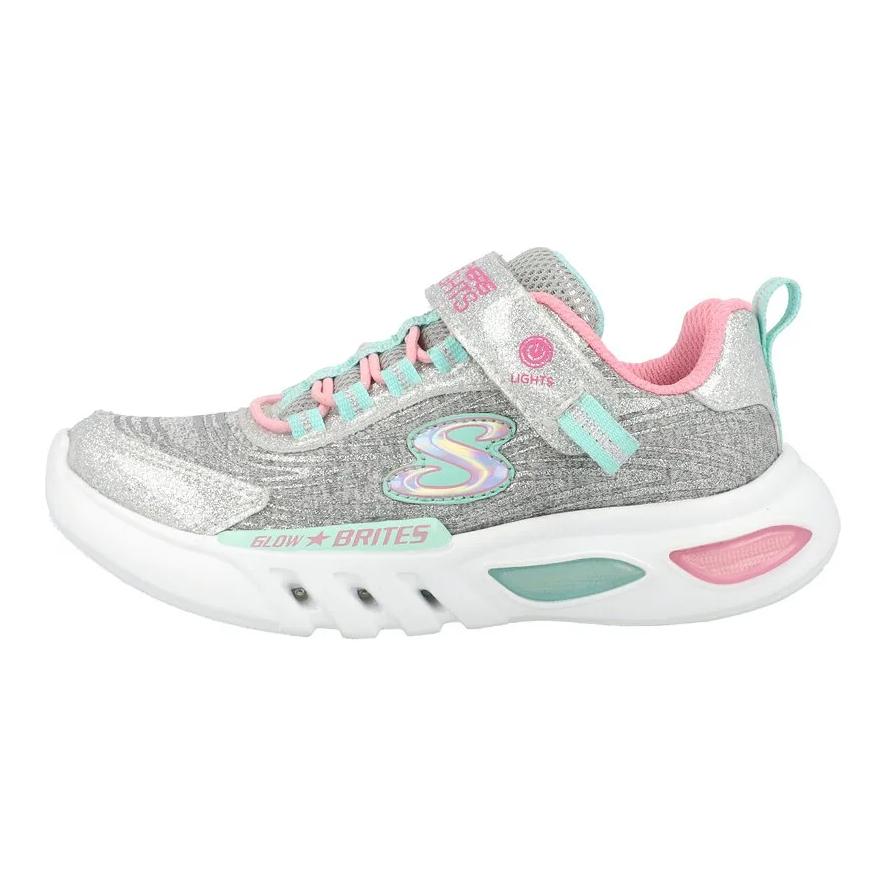 (Youth) Skechers S Lights: Glow-Brites 'Dazzle Force Silver' 302322L-LTGY