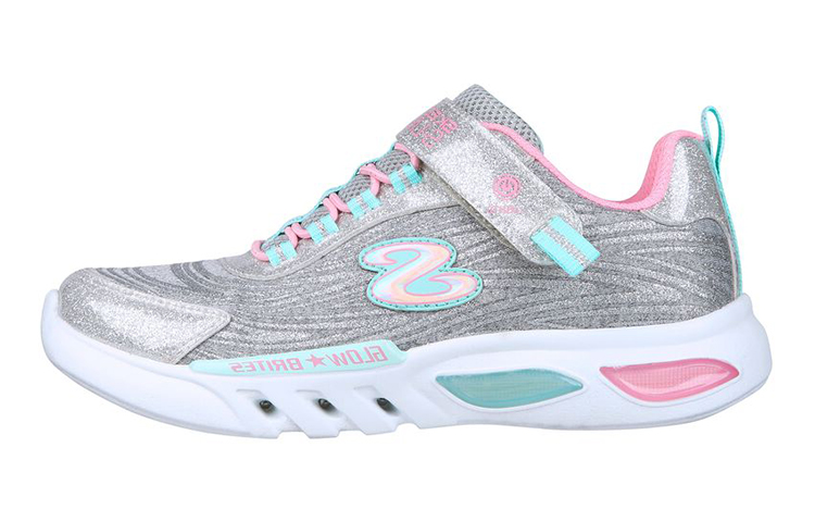 (Youth) Skechers S Lights: Glow-Brites 'Dazzle Force Silver' 302322L-LTGY