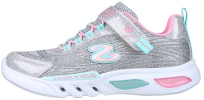 (Youth) Skechers S Lights: Glow-Brites 'Dazzle Force Silver' 302322L-LTGY (Youth) Skechers S Lights: Glow-Brites 'Dazzle Force Silver' 302322L-LTGY