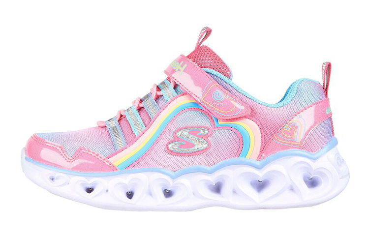 (Youth) Skechers S Lights: Heartdalights - Rainbow Lux 'Pink' 302308L-PKMT