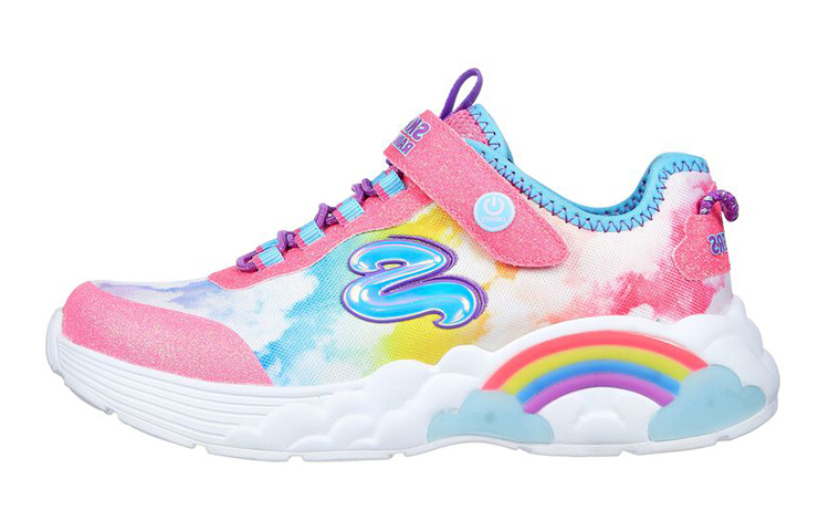(Youth) Skechers S Lights: Rainbow Racer 'Pink' 302300L-PKMT