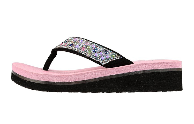 (Youth) Skechers S Lights: Vinyasa Sparks 'Sunrise Shine Black Pink' 302990L-BKPK