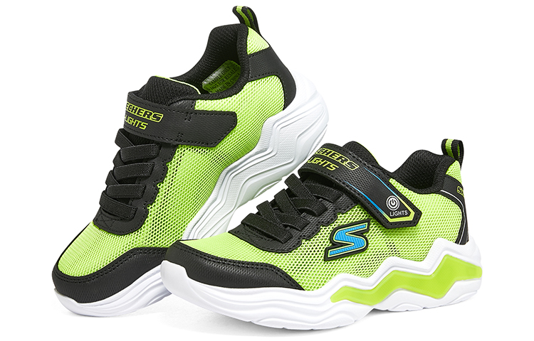 Shop (JR) Skechers S Lights Erupters IV 'Verde Negro' 400128L-LMBK