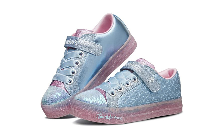 Lookbook (JR) Skechers Shuffle Brights ''Lichtblauw Roze'' 20246L-LBPK