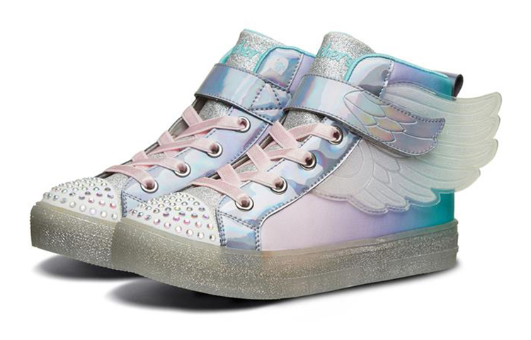Lookbook (JR) Skechers Shuffle Brights ''Zilver Blauw'' 20168L-SMLT