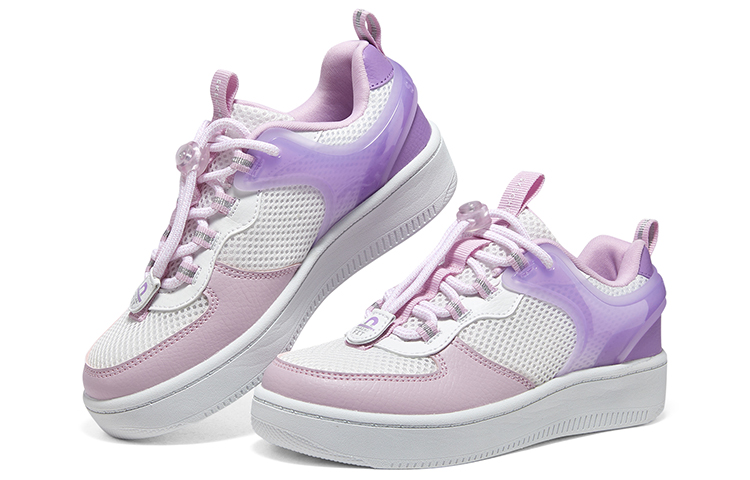 Shop 大童 Skechers Girls 舒適風範 減震耐磨 低筒 兒童板鞋 白紫