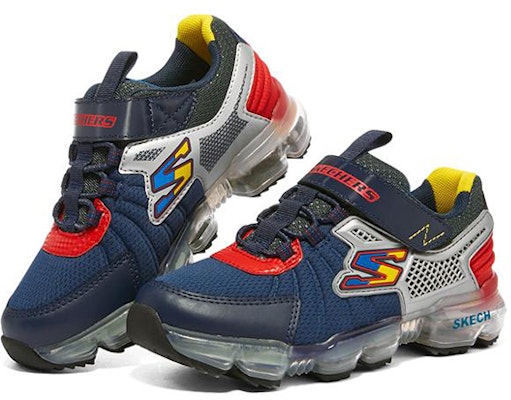 大童 Skechers Skech-Air Bolt 運動休閒鞋 藍灰 Lookbook 大童 Skechers Skech-Air Bolt 運動休閒鞋 藍灰