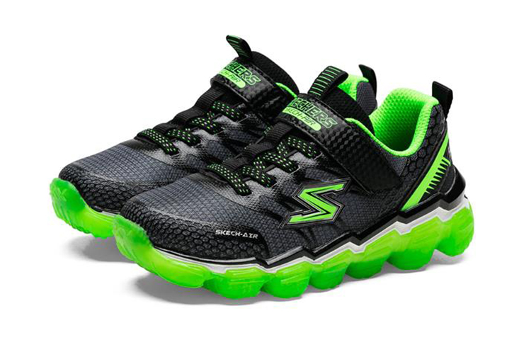 Lookbook (Youth) Skechers Skech-Air Turbo Trek 'Black Green' 97422L-BKLM