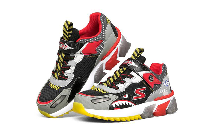 (Youth) Skechers Skech-Jetz Lights 'Black Green Red' 圖 3