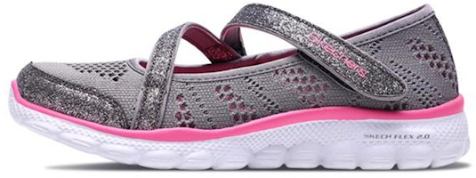 (Youth) Skechers Skech Flex 2.0 'Grey Pink Mary Jane' 85222L-GYPK (Youth) Skechers Skech Flex 2.0 'Grey Pink Mary Jane' 85222L-GYPK