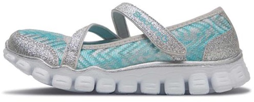(Youth) Skechers Skech Flex 2.0 'Silver Blue Mary Jane' 664042L-SLBL (Youth) Skechers Skech Flex 2.0 'Silver Blue Mary Jane' 664042L-SLBL