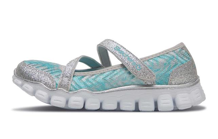 (Youth) Skechers Skech Flex 2.0 'Silver Blue Mary Jane' 664042L-SLBL