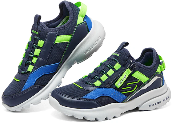 (JR) Skechers Slip-ins Razor Flex Air Sneaker 'Hitam Biru Hijau' 403841L-NVLM Shop (JR) Skechers Slip-ins Razor Flex Air Sneaker 'Hitam Biru Hijau' 403841L-NVLM