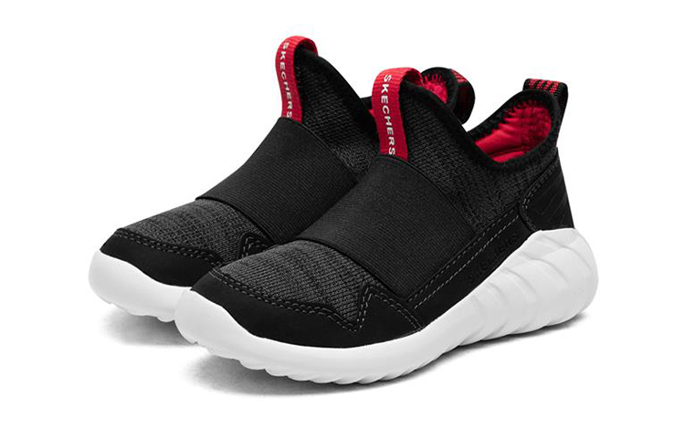 (Youth) Skechers Slip-On 'Black White' 圖 3