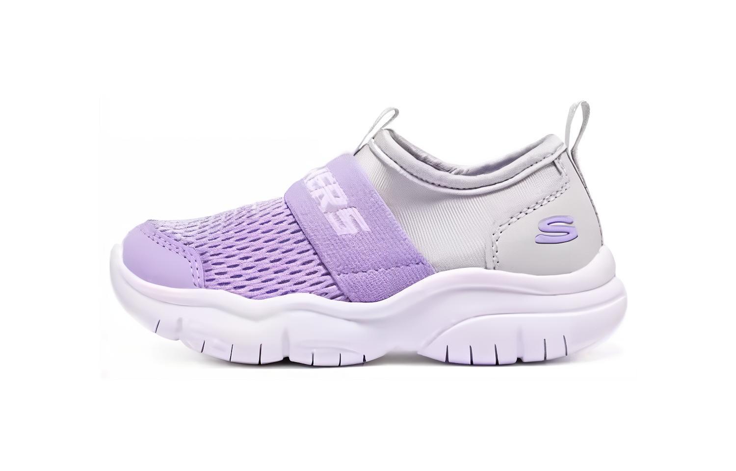 (Youth) Skechers Slip-On Comfy Shoes 'Purple Silver' 302579N-GYLV