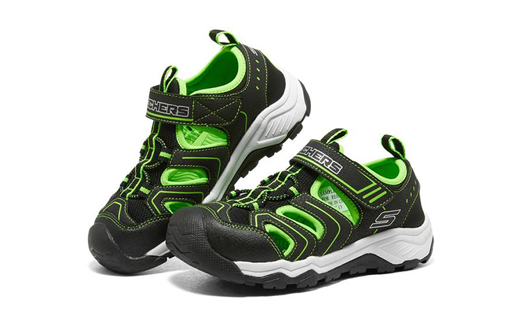 Lookbook 大童 Skechers Solar Quest 運動休閒涼鞋 黑綠