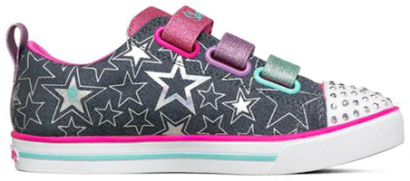 Order 大童 Skechers Sparkle Lite 閃燈 低筒 兒童板鞋 黑粉