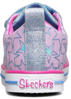 Shop 大童 Skechers Sparkle Lite 閃燈 低幫 兒童板鞋 藍粉