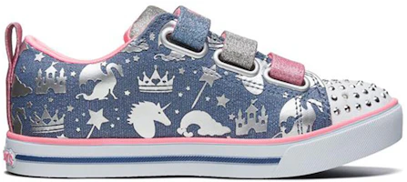 Order 大童 Skechers Sparkle Lite 閃燈休閒 低筒 兒童板鞋 淺藍