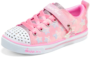 Lookbook 大童 Skechers Sparkle Lite 防踢防滑減震 低幫 兒童板鞋 粉