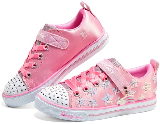 大童 Skechers Sparkle Lite 防踢防滑減震 低幫 兒童板鞋 粉 Shop 大童 Skechers Sparkle Lite 防踢防滑減震 低幫 兒童板鞋 粉